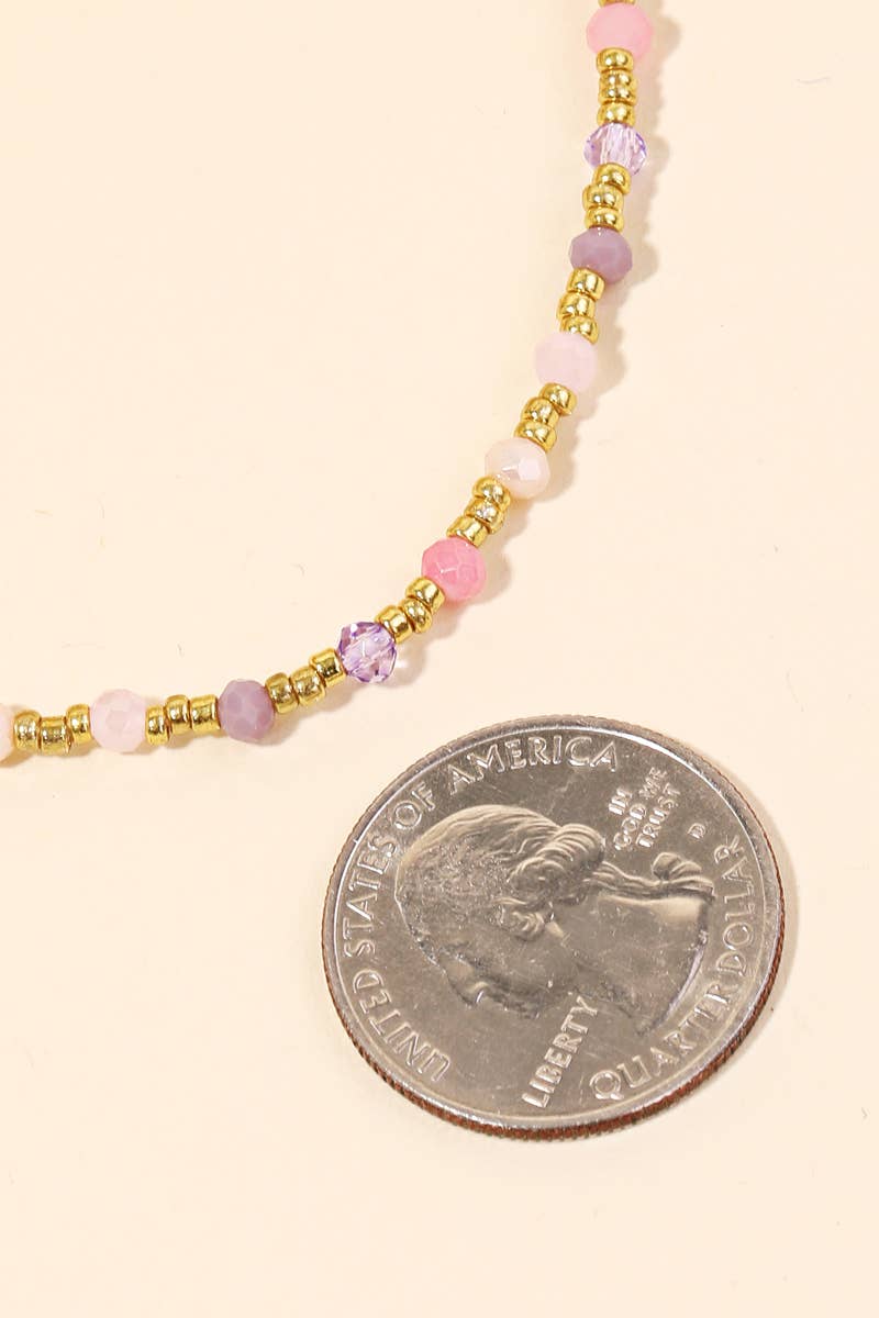 Dainty Beaded Chain Clasp Necklace