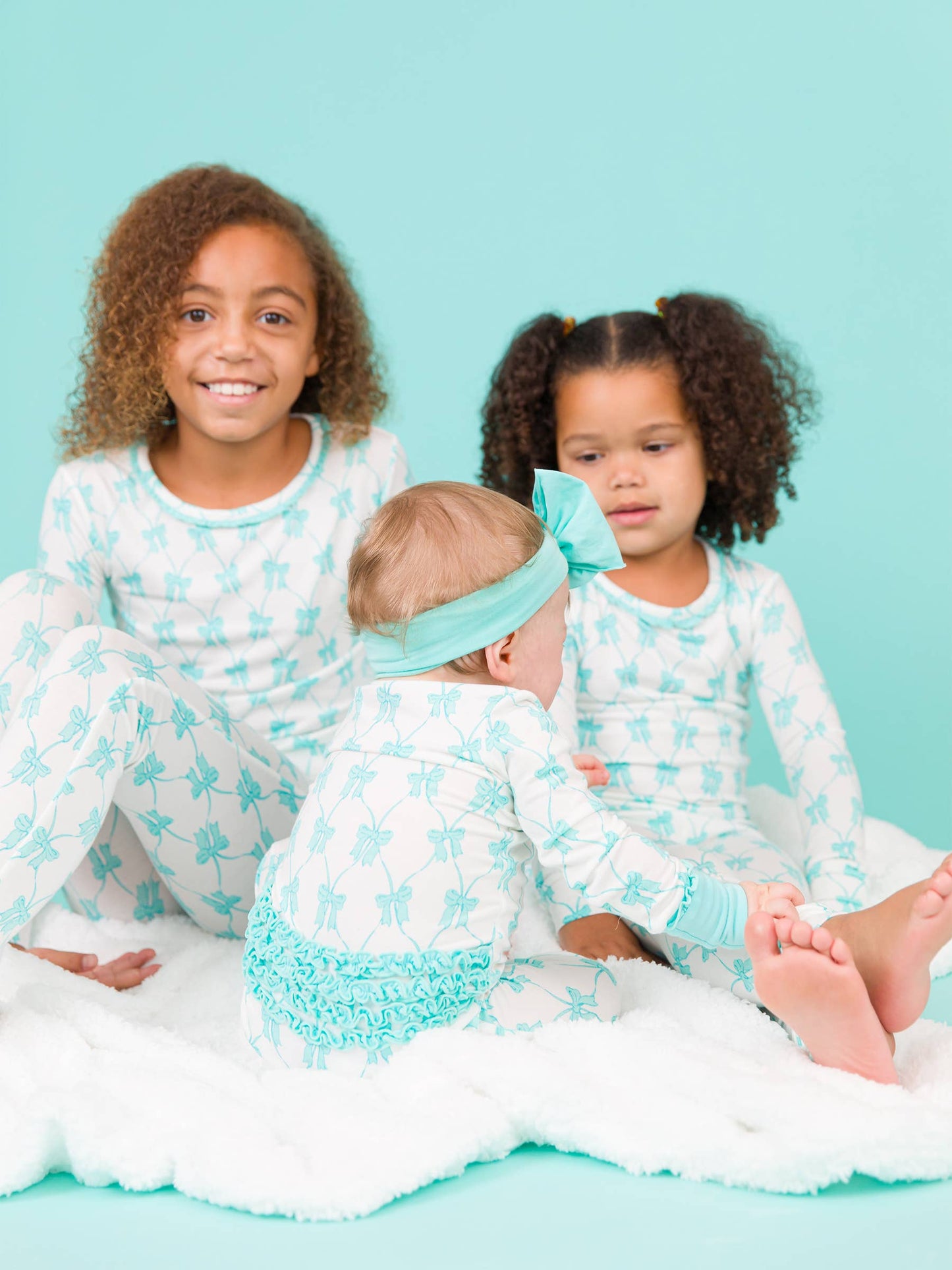 Teal Bows PJ Set