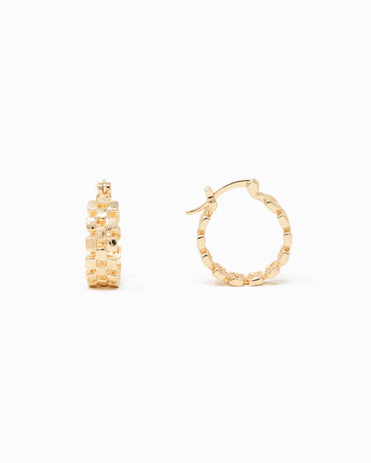 Checkered Cutout Hoop Earrings