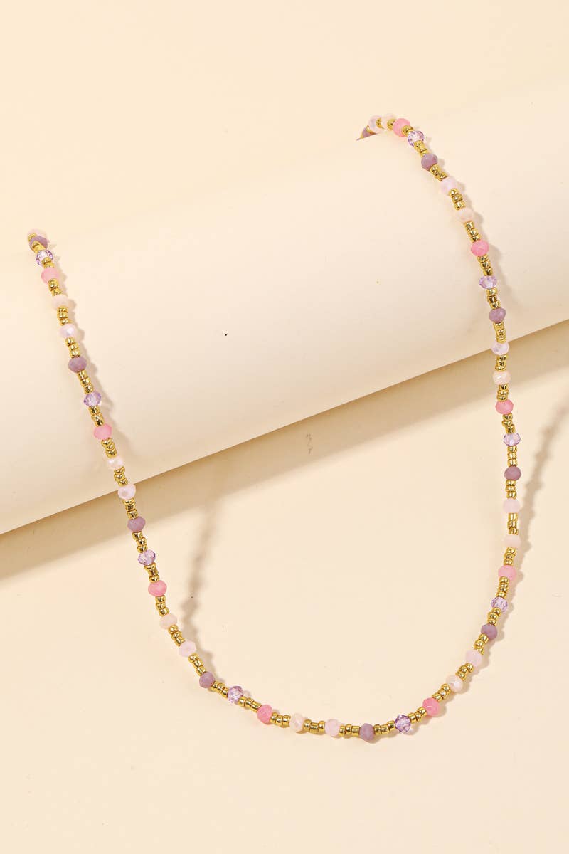 Dainty Beaded Chain Clasp Necklace