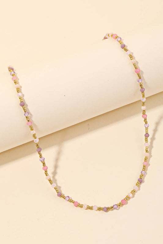 Dainty Beaded Chain Clasp Necklace