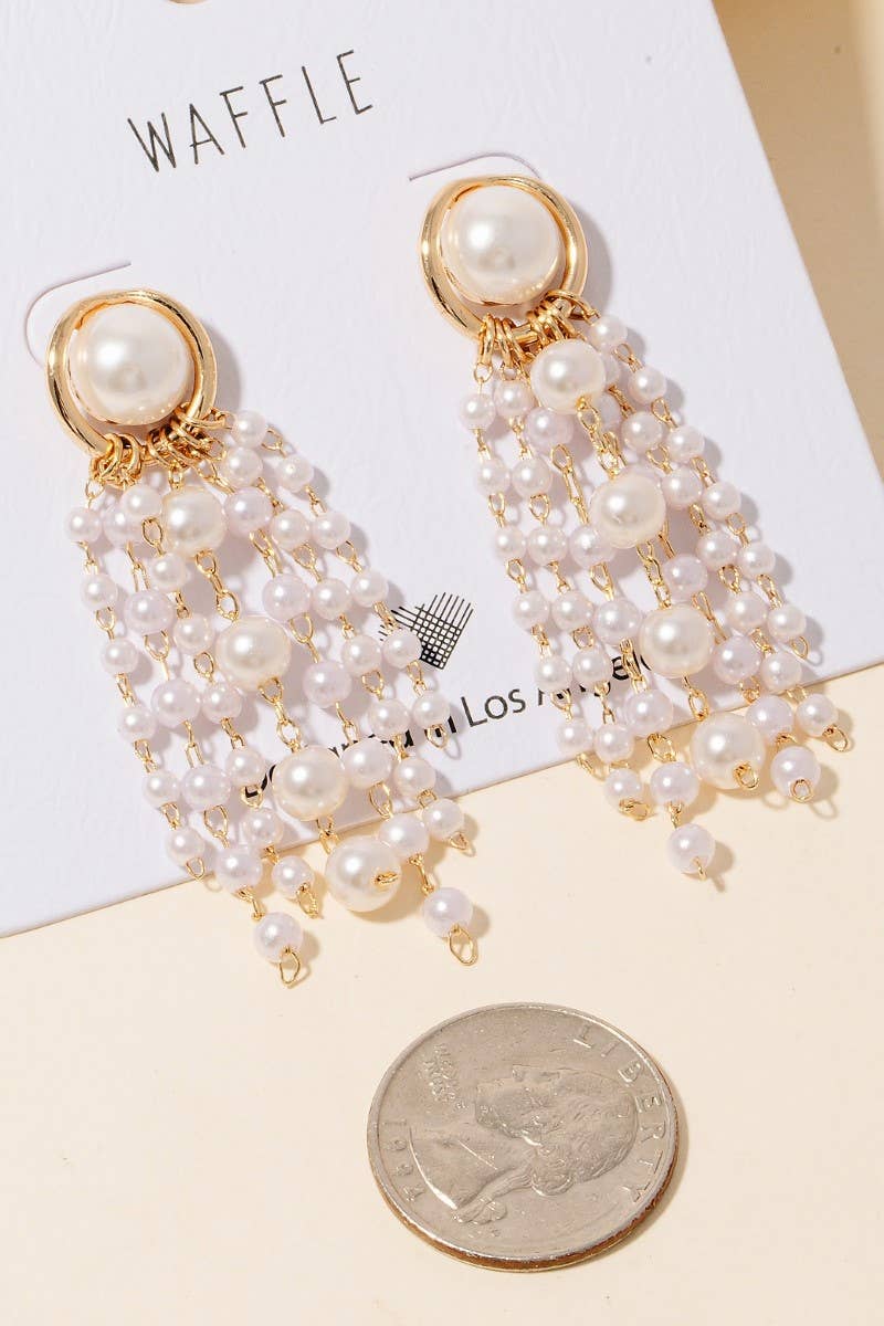 Pearl Chain Fringe Earrings
