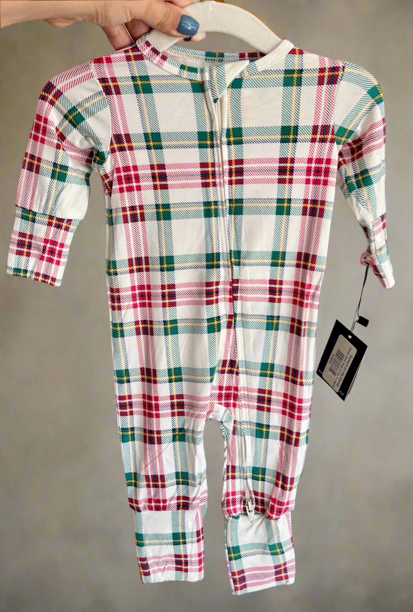 White Tartan Onesie