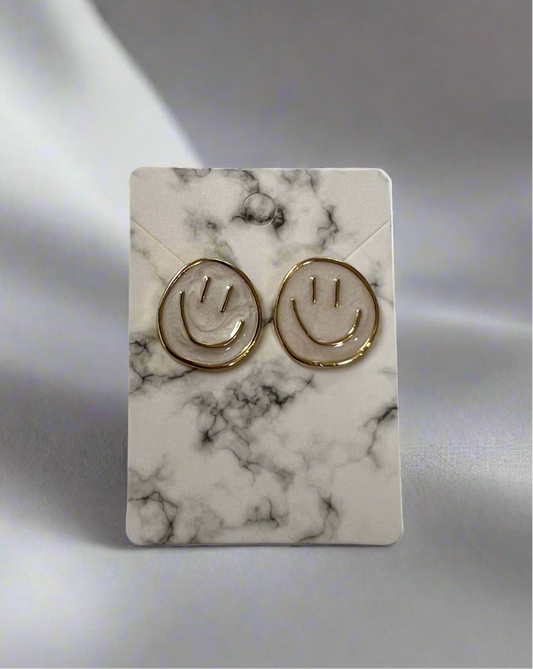 Smiley Gold Circle Earrings