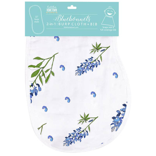 Bluebonnets Bib & Burp Cloth