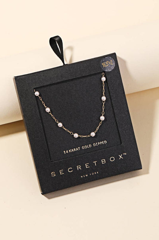 Secret Box Chain Pearl Necklace