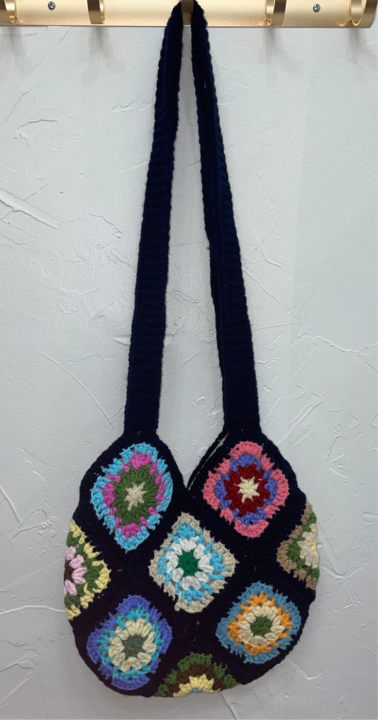Navy Crochet Bag