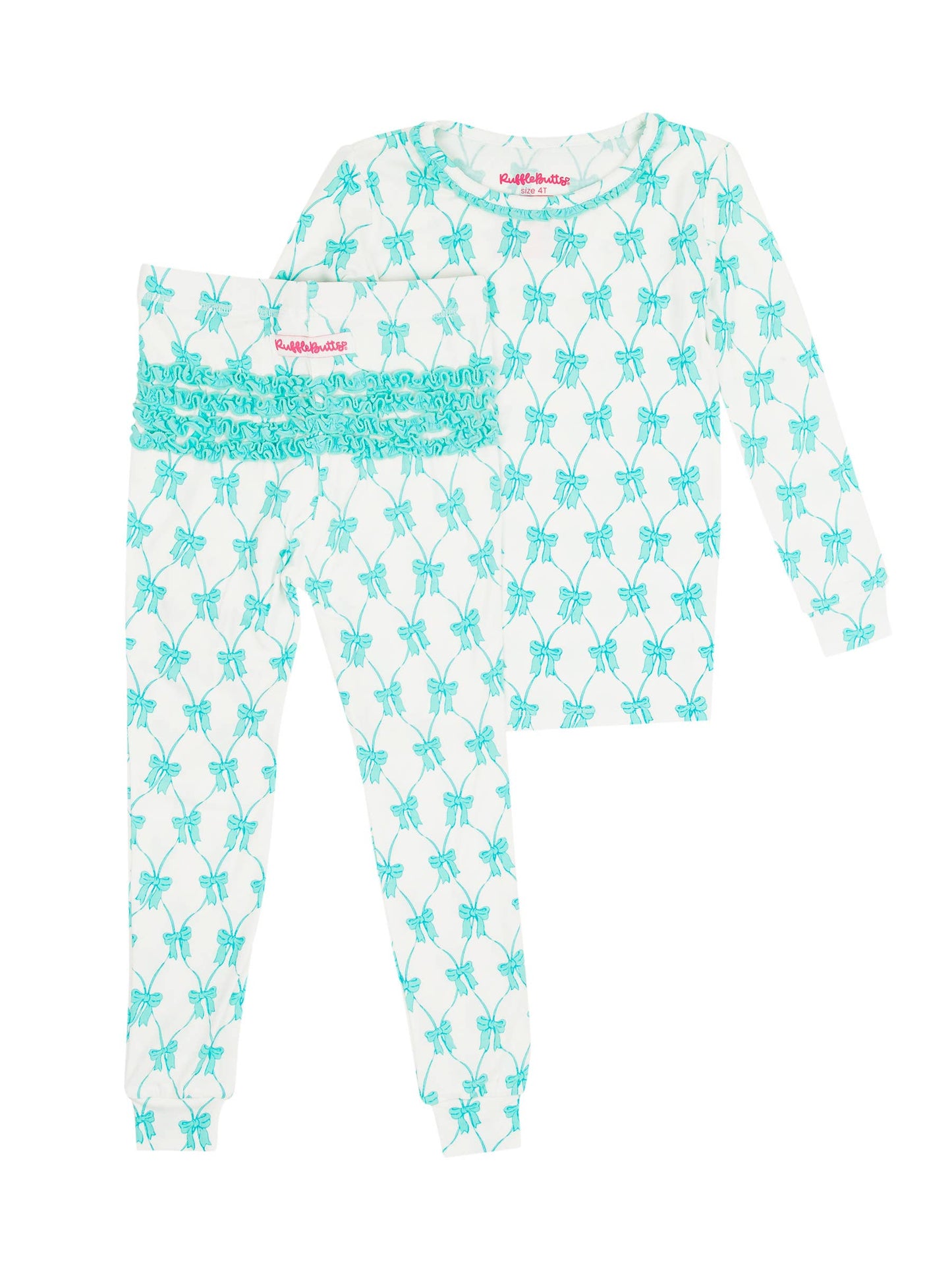 Teal Bows PJ Set