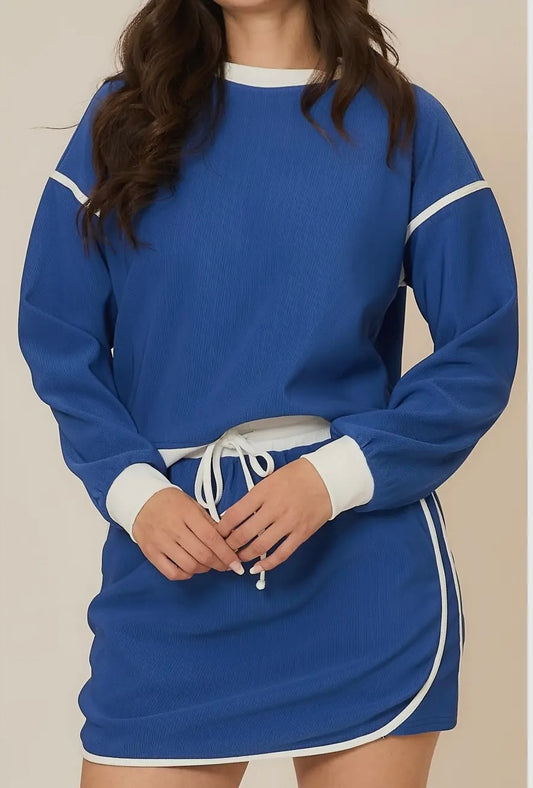 Royal Blue Skirt Set