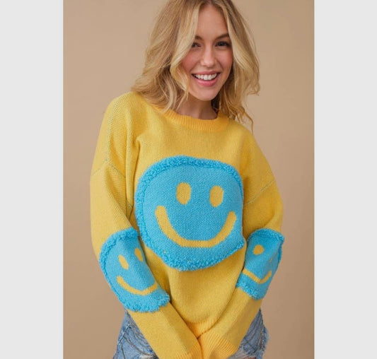Yellow Smiley Sweater