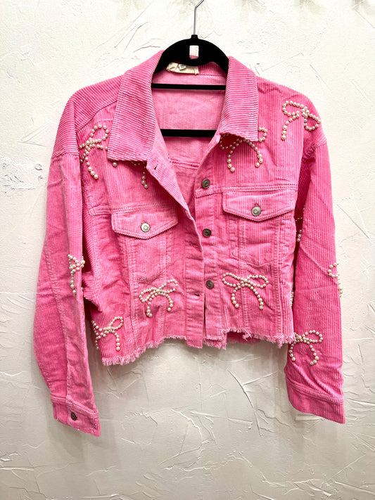 Pink Bow Cord Jacket