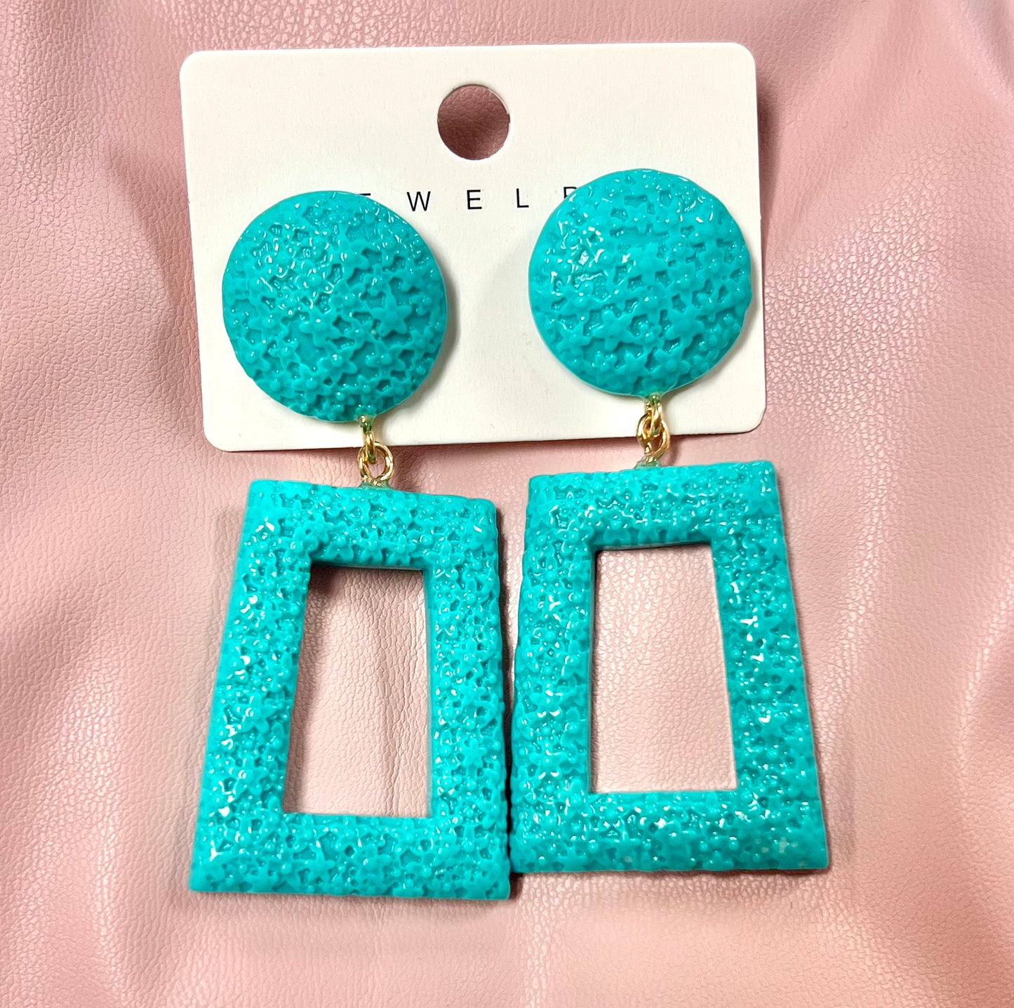 Teal Geo Earrings