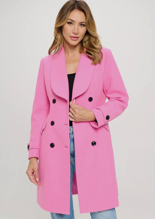 Bubblegum Pink Pea Coat