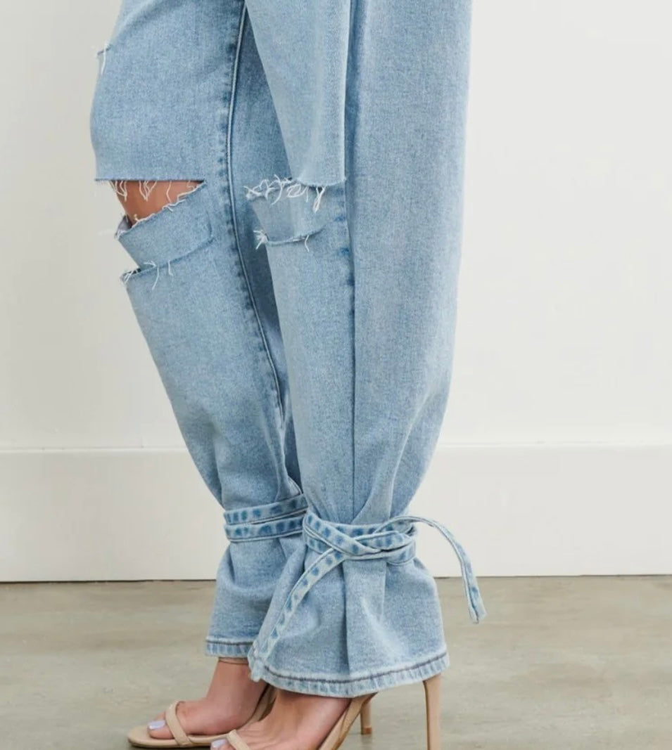 Ankle Tie Jeans