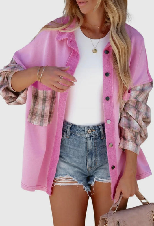 Pink Plaid Shacket