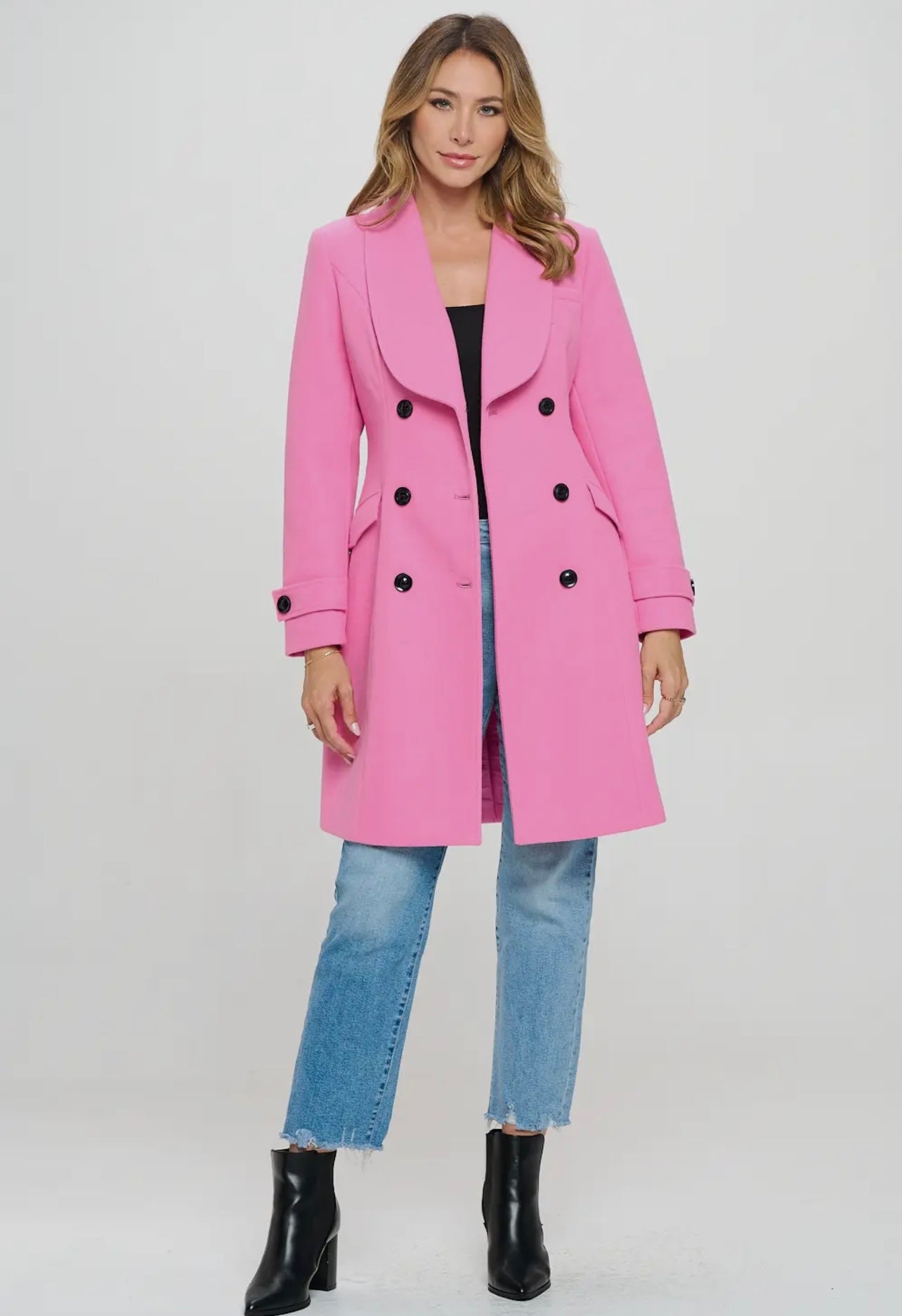 Bubblegum Pink Pea Coat