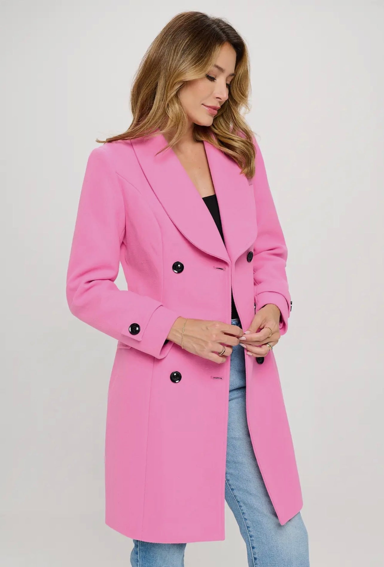 Bubblegum Pink Pea Coat