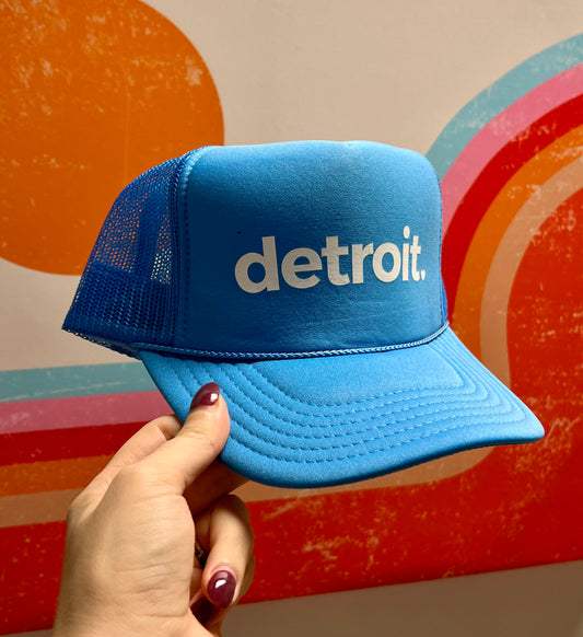 Blue Detroit Trucker Hat