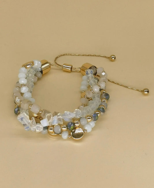 Neutral Beads Multi-Strand Bracelet