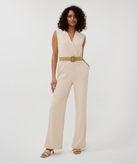 Sand Sleeveless Jumpsuit