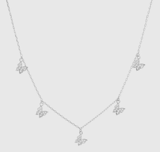 Silver Butterflies Necklace