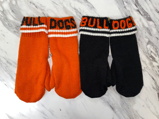 Custom Embroidered Bulldog Mittens