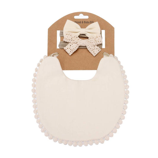 Lace Bib and headband Set