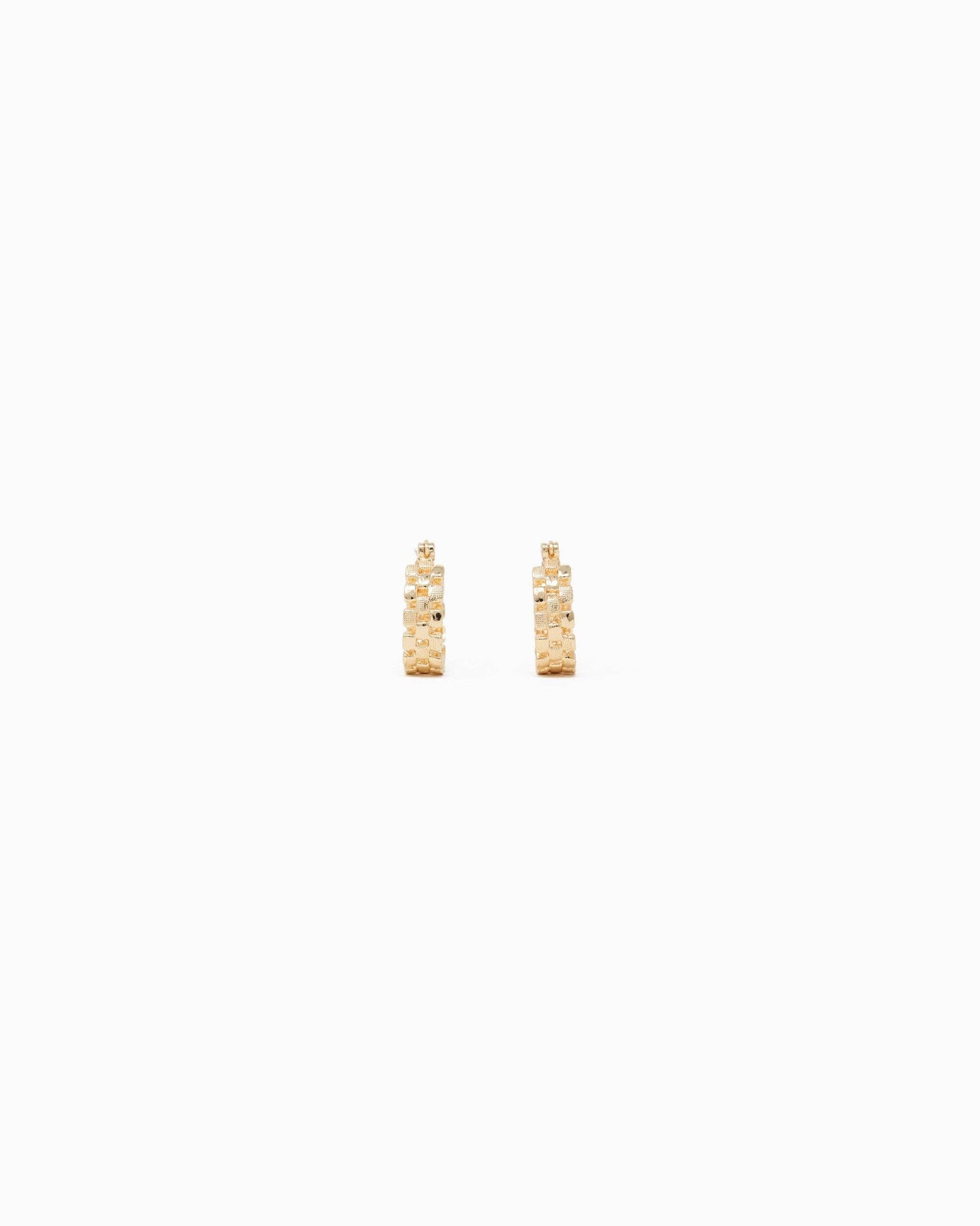 Checkered Cutout Hoop Earrings
