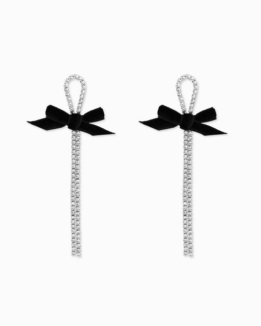 Velvet Bow Drop Earrings