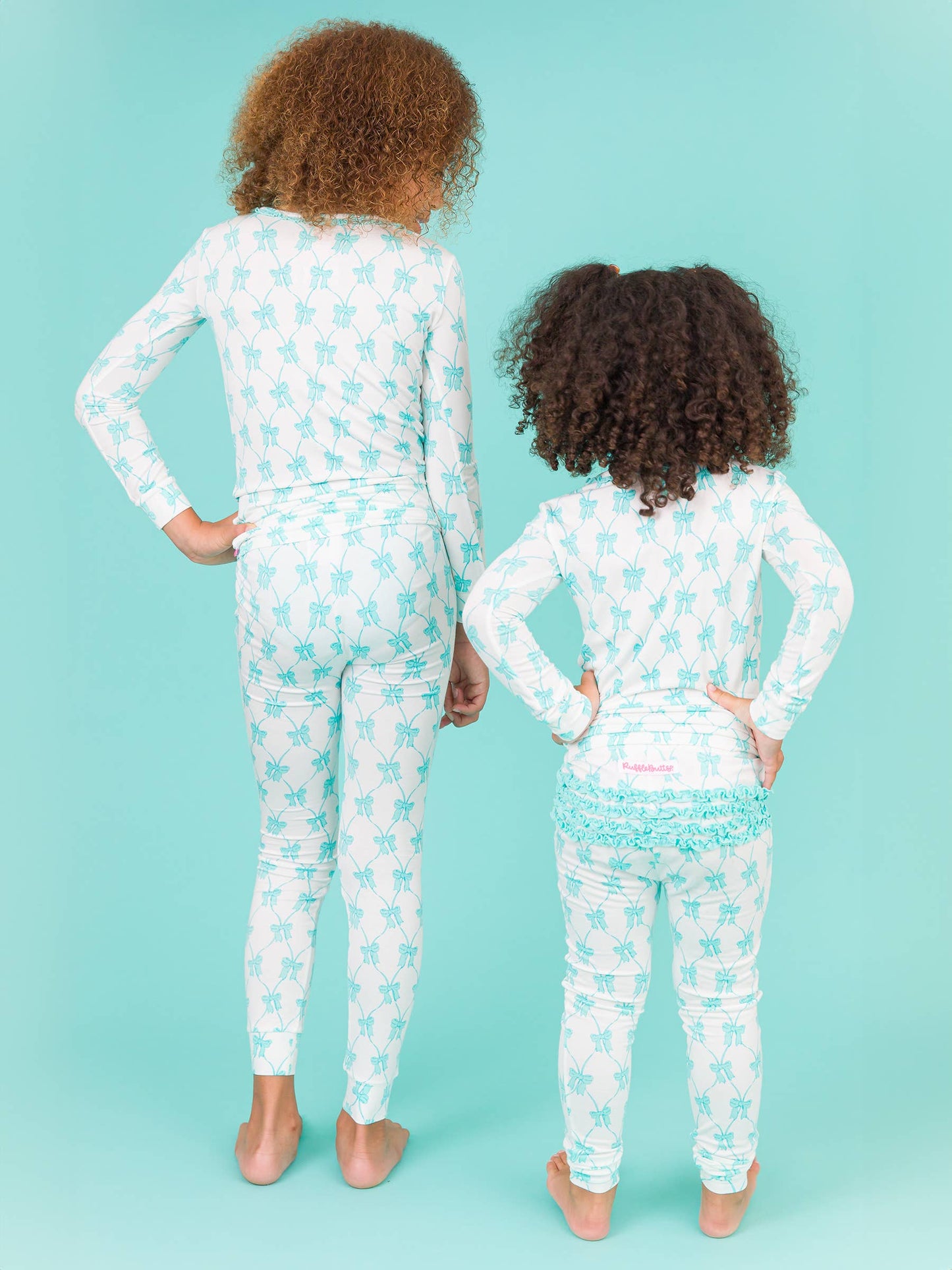 Teal Bows PJ Set