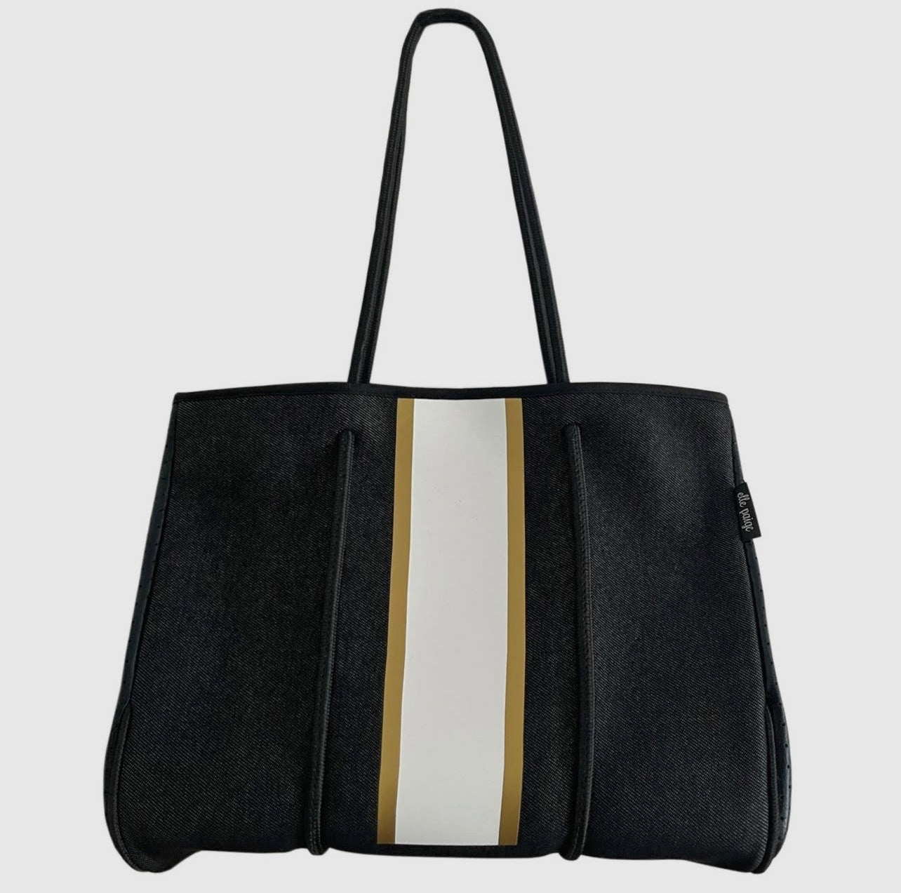 Black w/ White Stripe Neoprene Bag