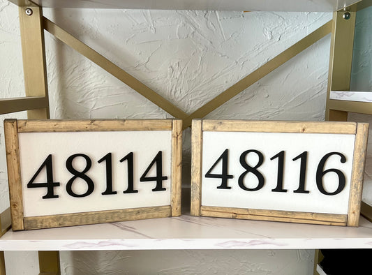 Zip Code Wood Sign