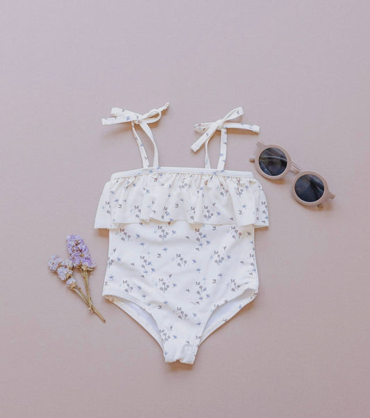 White Dainty Floral Swimsuit
