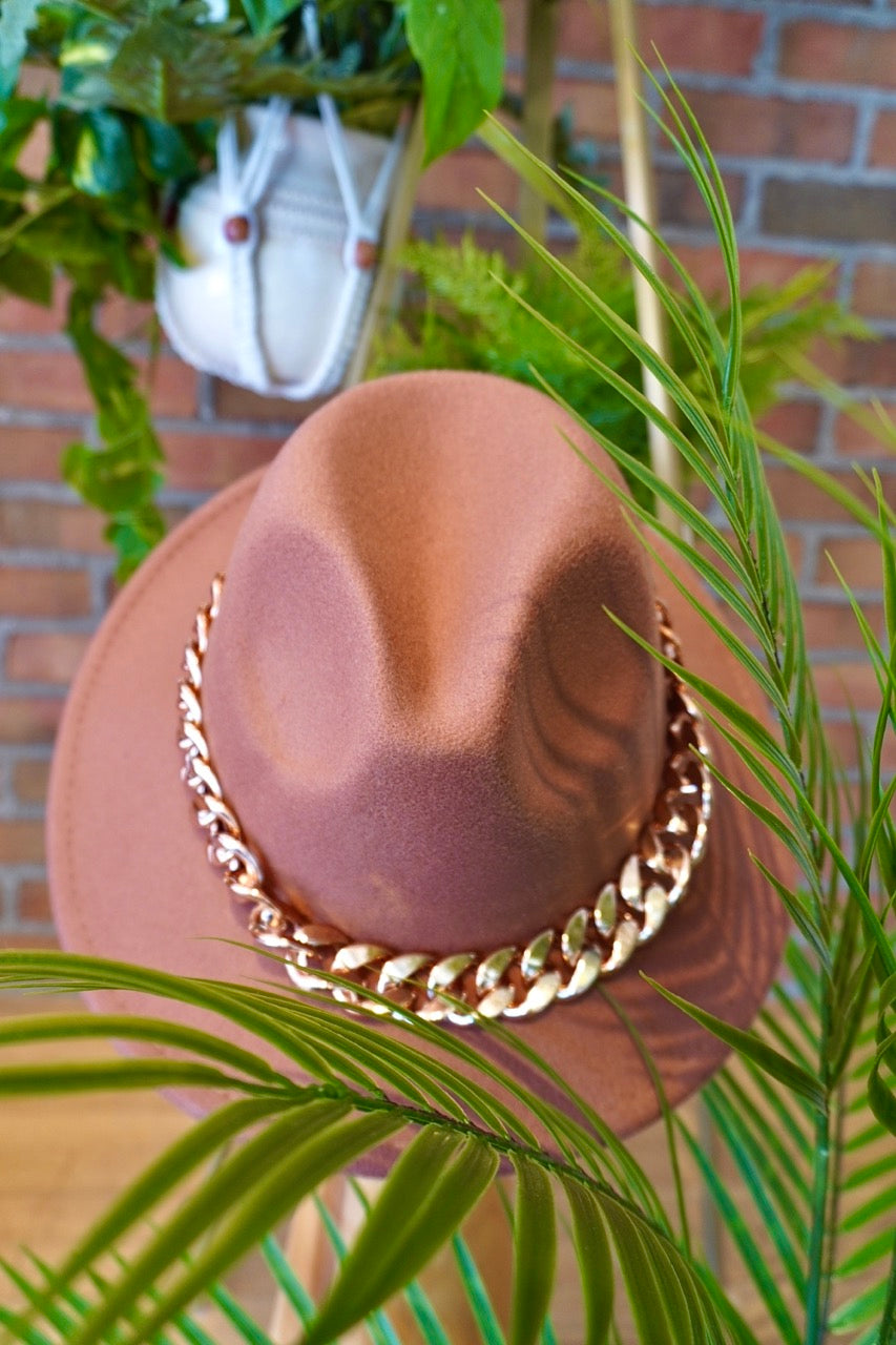 Felt Hat w/ Removable Gold Chain
