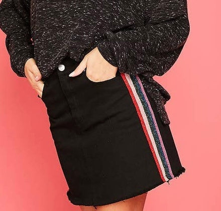 Glitter Rainbow Stripe Skirt