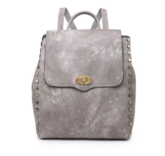 Vegan Leather Gray Backpack