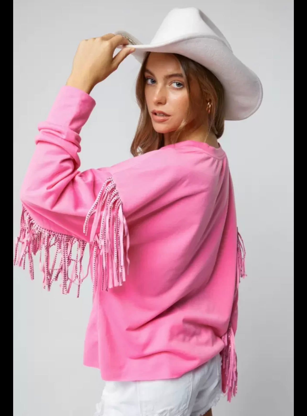 Pink Gem Fringe Shirt