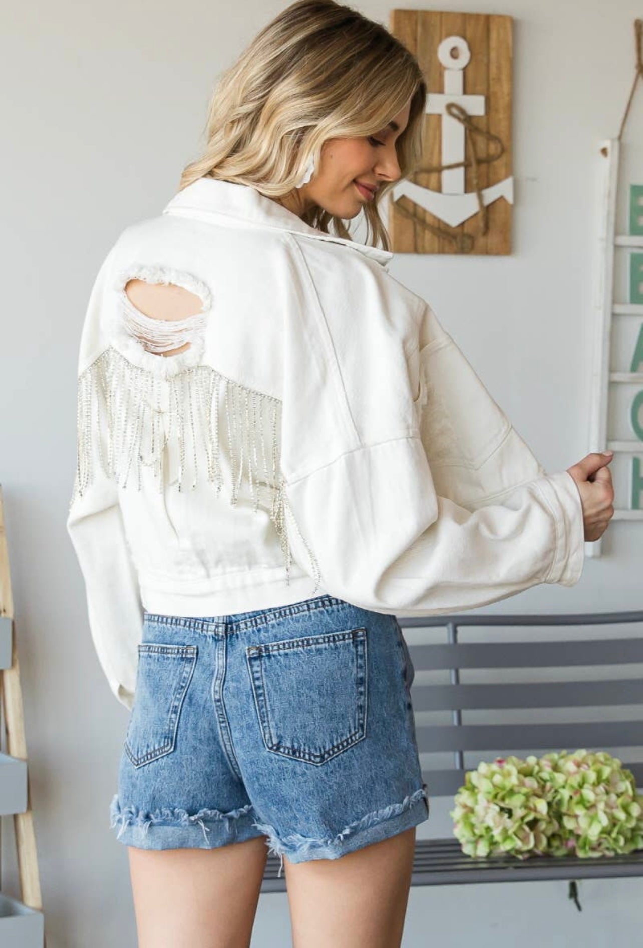 Jacket w/ Rhinestone Fringe