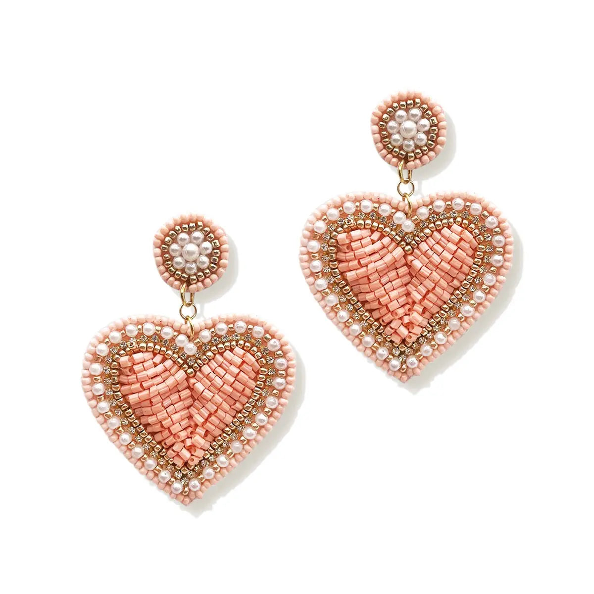 Peachy Heart Earrings