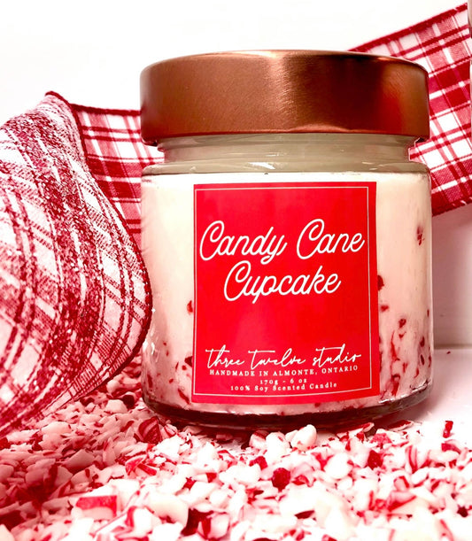 Cane Cupcake Candle