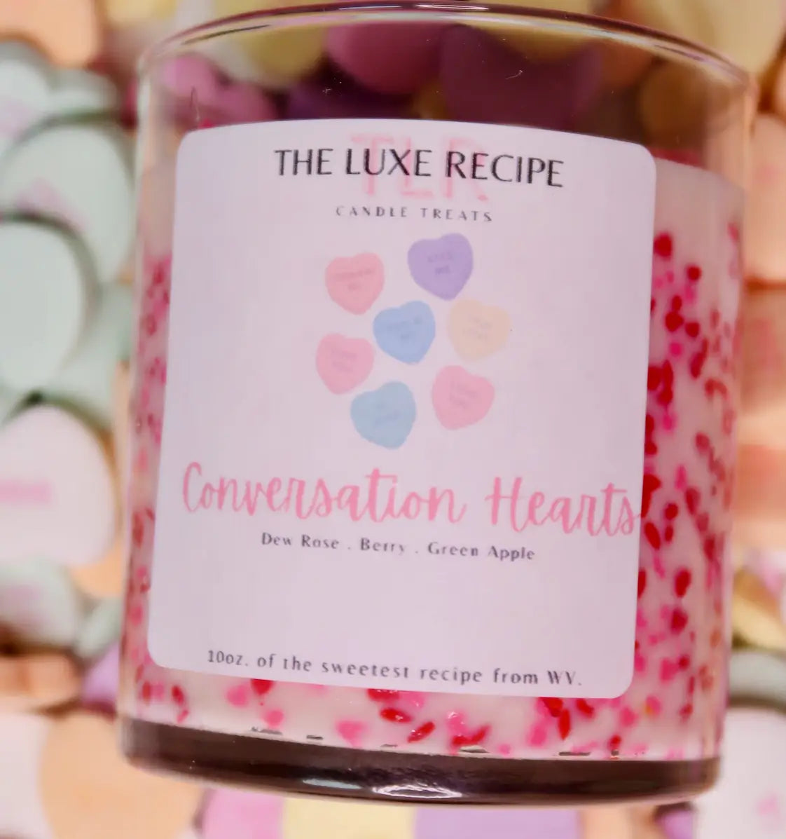 Conversation Hearts Candle