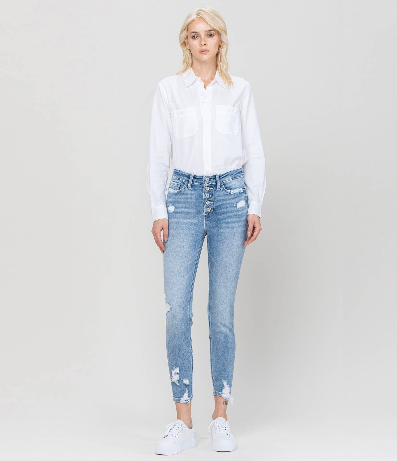 Haylie High Rise Button Fly Jeans